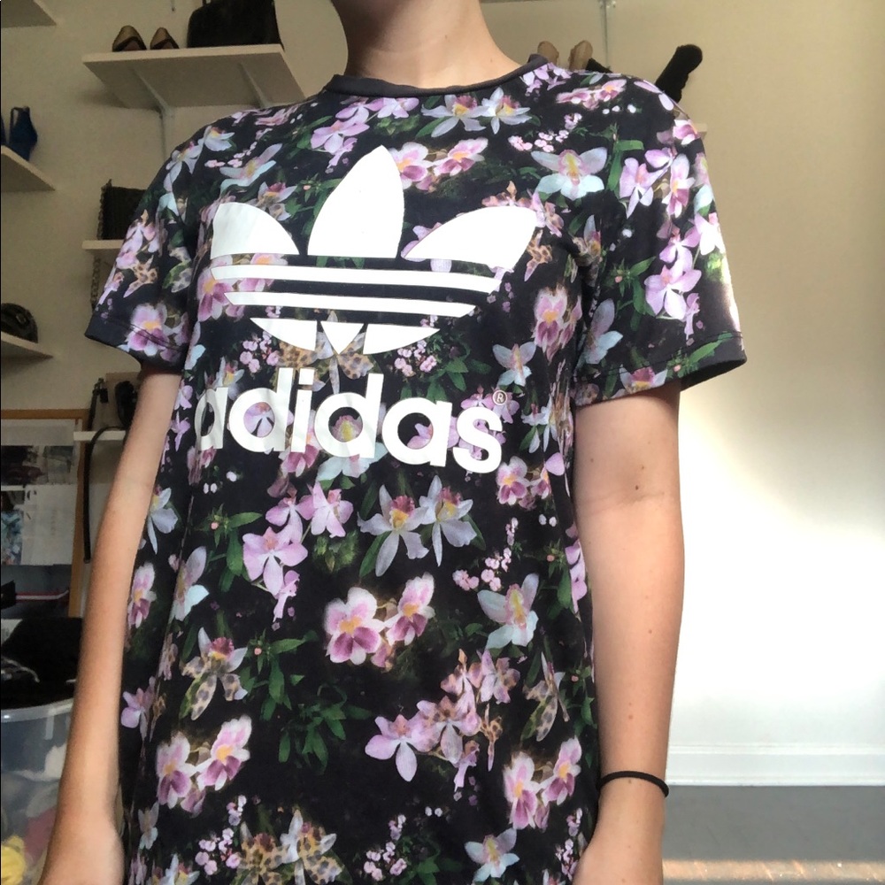 Adidas floral t shirt